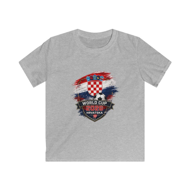Croatia Crest World Cup 2026 Kids Tee | Hrvatska Soccer Jersey Shirt image 4