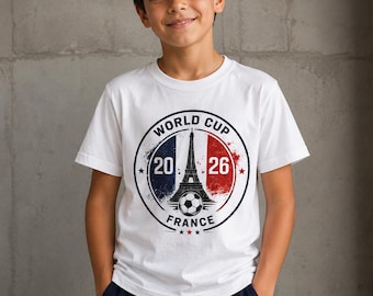 World Cup France 2026 Kids Tee | Eiffel Tower Soccer Badge