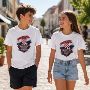 Croatia Crest World Cup 2026 Kids Tee | Hrvatska Soccer Jersey Shirt image 1