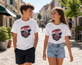 Maglietta per bambini con stemma della Croazia per i Mondiali 2026 / Maglia da calcio Hrvatska