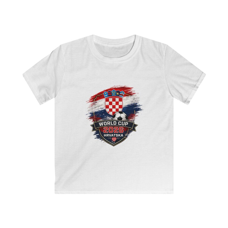 Croatia Crest World Cup 2026 Kids Tee | Hrvatska Soccer Jersey Shirt image 3