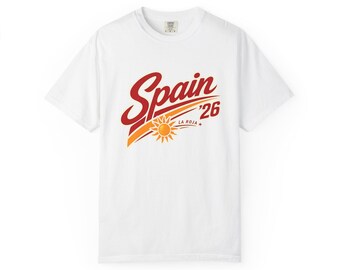 Spain '26 Sun Graphic T-Shirt | Retro Spain Surf Vibes