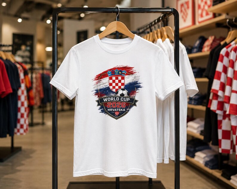Croatia Crest World Cup 2026 Kids Tee | Hrvatska Soccer Jersey Shirt image 2