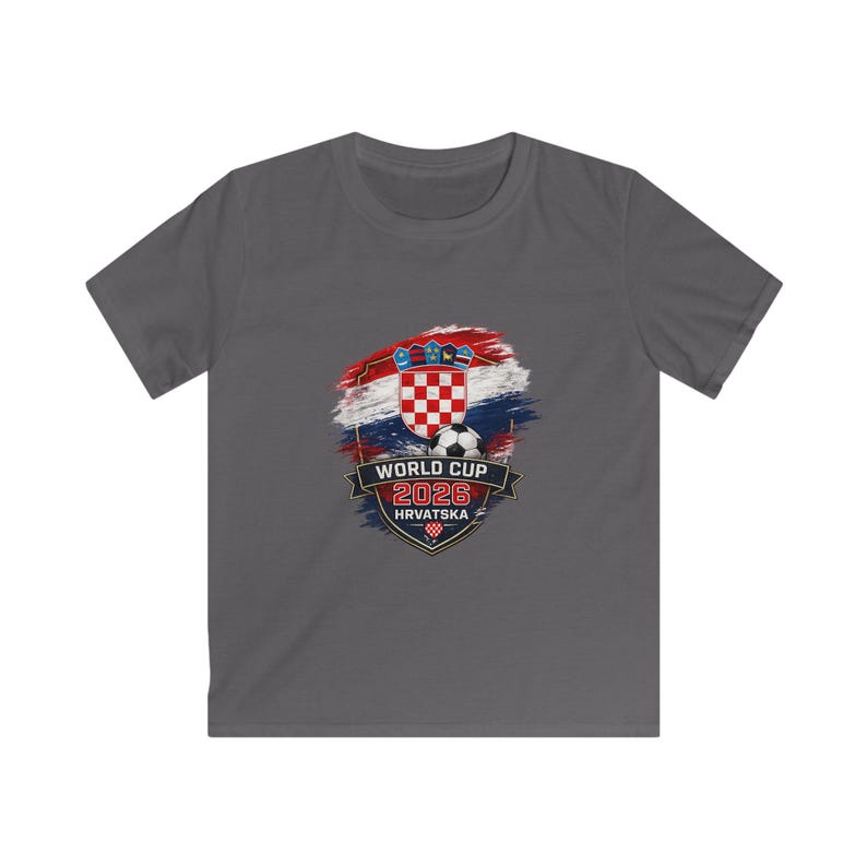 Croatia Crest World Cup 2026 Kids Tee | Hrvatska Soccer Jersey Shirt image 5