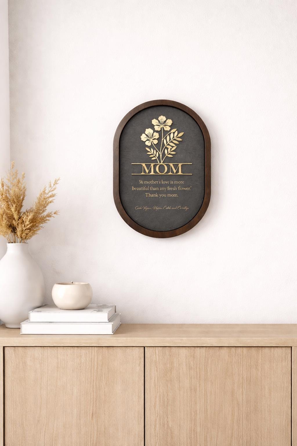 Perfect Mother’s Day Gift. Personalized Floral Mom Sign. Laser Engraved ...
