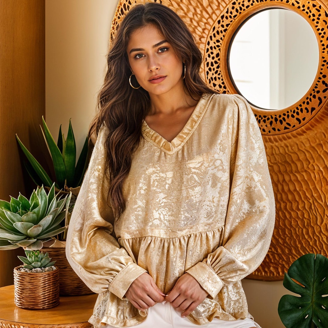 Women Long Sleeve V Neck Blouse, Fall Winter Sweater Blouse, V Neck Top ...