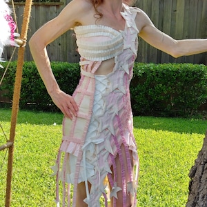 Recycle Wedding Dress - TP and Tape - Pink and White - Sparkle Stars