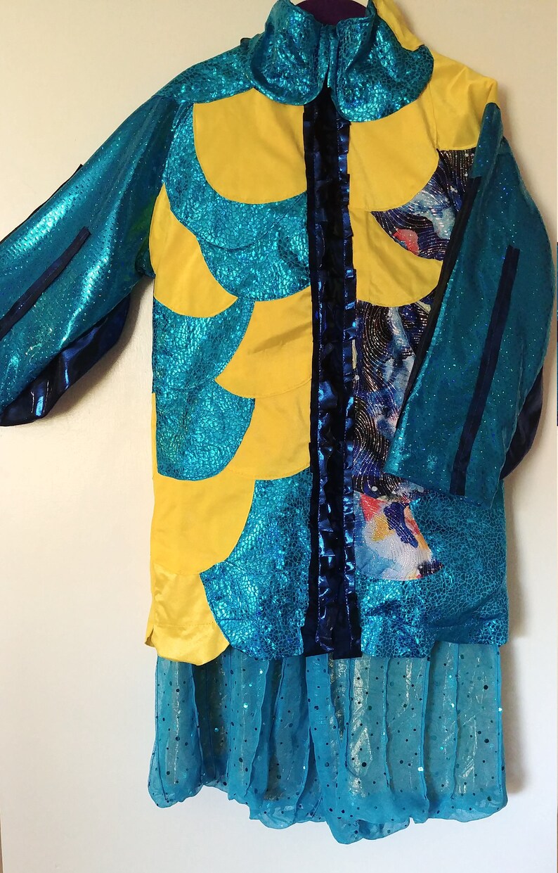 Unisex Size Small Two YELLOW Turquoise Clown Fish TWIN Fish COSTUMES Jackets and Pants