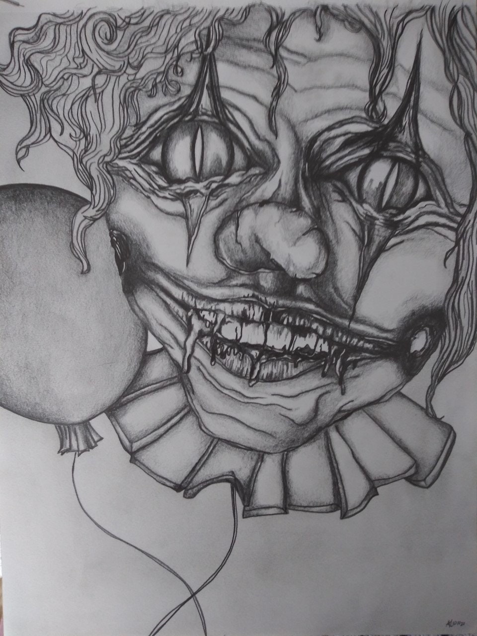 Creepy Clown Balloon Twisting Halloween Art - Etsy