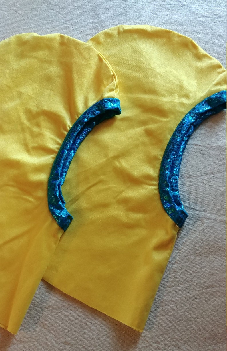 Unisex Size Small Two YELLOW Turquoise Clown Fish TWIN Fish COSTUMES Jackets and Pants