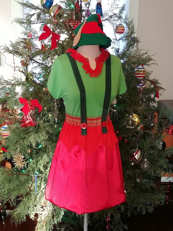 elf fancy dress ladies Christmas ELF - TWO PIECE
