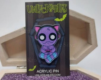 Gamer Girl Acrylic Pin Monster 1.75" Creature Voodoo Doll Unluckables