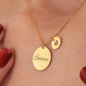 Personalized Sterling Silver Initial Disc Necklace - Monogram Charm