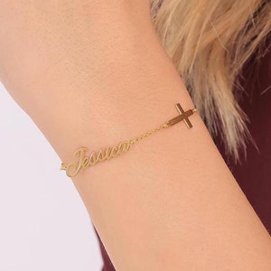 Cross Bracelet Women, Silver Cross Bracelet , Cross Bracelet with Birthstone, Cross Charm Bracelet, Christian Bracelet, First Communion Gift