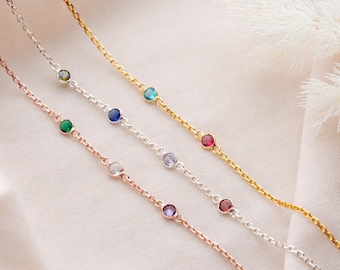 Geboortesteenarmband voor moeder, 14k gouden geboortesteenarmband, gepersonaliseerde geboortesteensieraden, aangepaste familie geboortestenen armband, cadeau voor haar