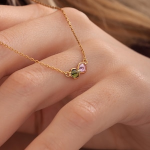 Gold Family Birthstone Necklace, Birthstone Gift, Christmas Gift, Bridesmaid Gift, Gift for Mom, Birthday Gift, Birthstone Jewelry