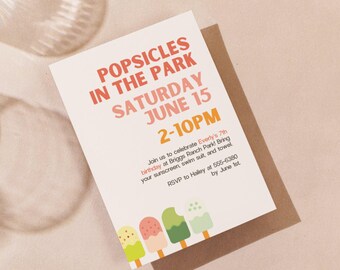 Editable Summer Birthday Party in the Park Invitation: Digital Design Template
