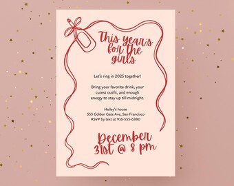 Editable New Year's Party Invitation: Design Template
