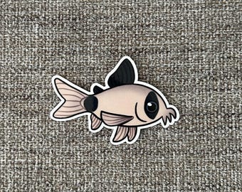 Panda Cory Catfish Sticker | Freshwater Aquarium Fish Vinyl Sticker Art |