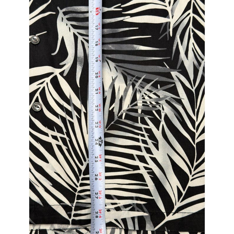 Tommy Bahama Herren Large Silk Palm Leaf Shirt Schwarz Weiß Original Kurzarm Bild 6