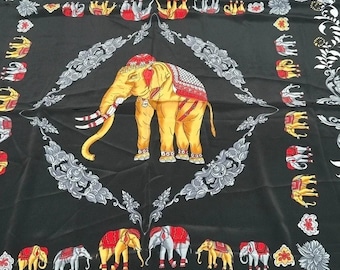 Jim Thompson Vintage Large Thai Silk Elefantendruck