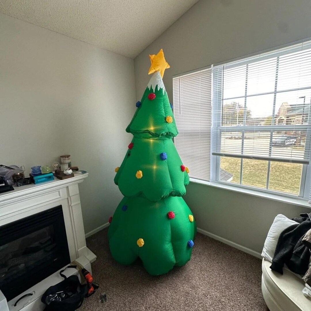 Gemmy Airblown 8' Inflatable Christmas Tree W/ LED Lighting Indoor ...