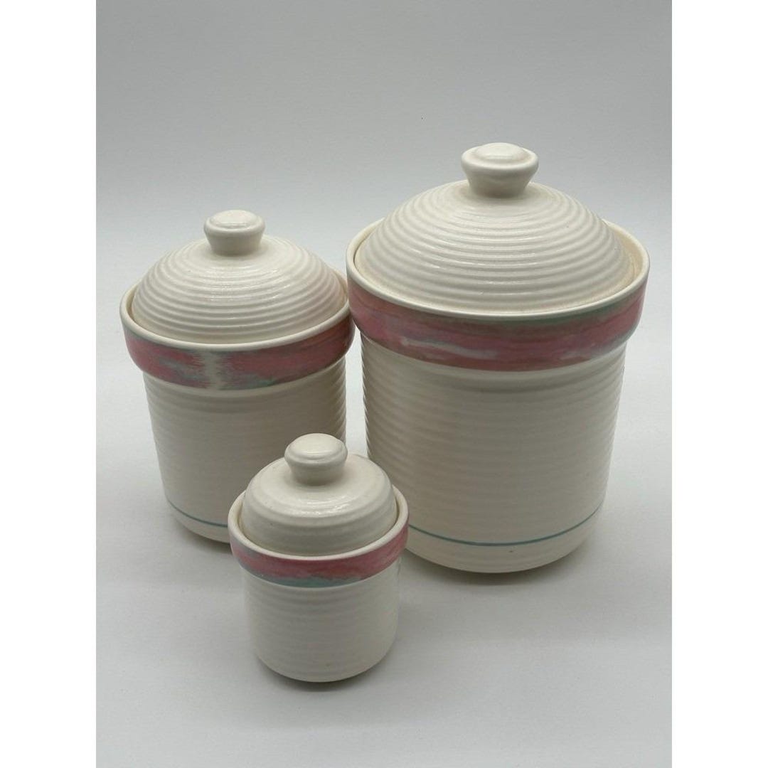 Treasure Craft MIRAGE 3 Pc Set Jars and Lids Vintage - Etsy