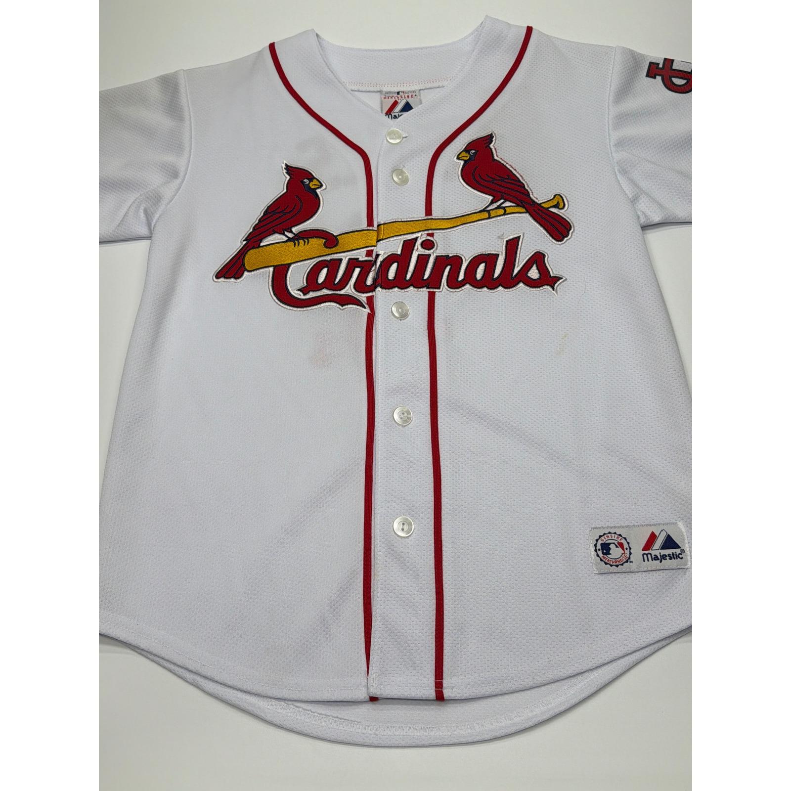 Majestic St. Louis Cardinals MLB Jersey Mens White Button Front 