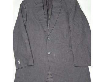 Donna Karan New York Herren Anthrazit Grauer Zwei-Knopf-Blazer Sportmantel Italien 38/44