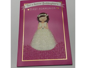 DaySpring Patentochter Erstkommunion Grußkarte Pink Glitter Girly Fröhlich