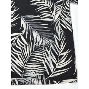 Tommy Bahama Herren Large Silk Palm Leaf Shirt Schwarz Weiß Original Kurzarm Bild 2