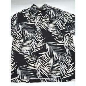 Tommy Bahama Herren Large Silk Palm Leaf Shirt Schwarz Weiß Original Kurzarm Bild 1