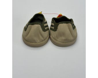 Build-A-Bear Workshop BABW Khaki Canvas Slip On Sneakers Plüsch Puppe Schuhe Streifen