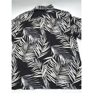 Tommy Bahama Herren Large Silk Palm Leaf Shirt Schwarz Weiß Original Kurzarm Bild 9