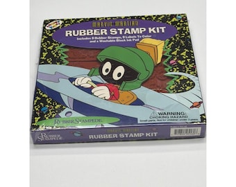 Vintage 1995 Marvin the Martian Stempel Kit Looney Tunes Stempel NEU MIT ETIKETT