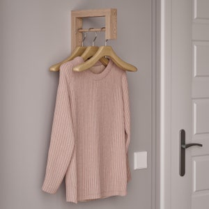 Elegant Wooden Wall Rack for Coats & Hats - Scandinavian-Inspired Design with Durable Hooks, Space-Saving Wooden Wall Rack with Hooks