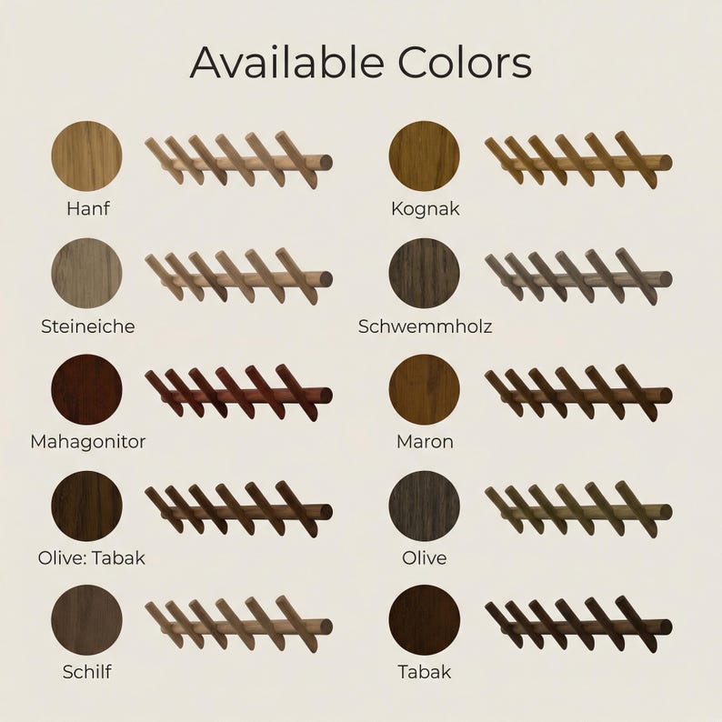 Minimalist Wooden Coat Rack Wall Mounted, Entryway Hook Rack, Solid ...