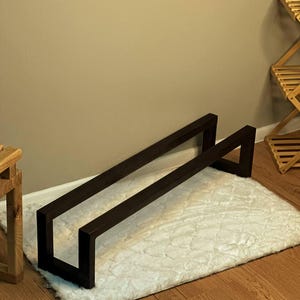 Black Wooden Shoe Rack – Solid Oak Shoe Shelf – Handmade Minimalist Entryway Storage – Durable Eco-Friendly Organizer