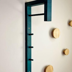 Wooden wall mount laundry valet, Wall mount coat rack clothing, Mudroom furniture, Wall mounted clothes rack,Coat hanger, wooden kleerhanger