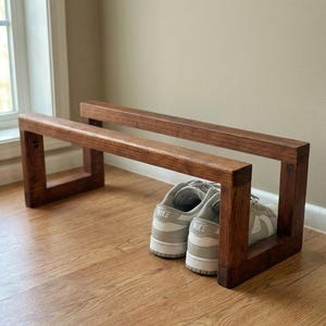 Smal eiken schoenenrek voor kleine hal, moderne appartementopslag