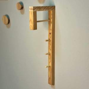 Wooden wall mount laundry valet, Wall mount coat rack clothing, Mudroom furniture, Wall mounted clothes rack,Coat hanger, wooden kleerhanger