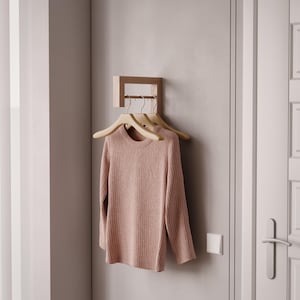 Modern Minimalist Wooden Coat Rack - Handmade Wall-Mounted Hanger with Hooks for Home Organization, Inspired Design with Durable Hooks