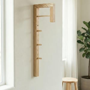 Minimalistische Massivholzgarderobe, skandinavische Eingangshaken für kleine Räume