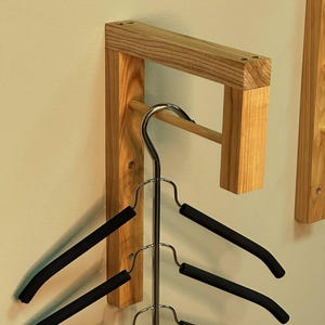 Ash Wood Wall Hook – Modern Coat Rack – Handmade Wooden Hanger – Choose Depth and Color – Rustic or Scandinavian Style