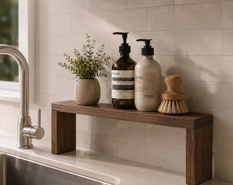 Bathroom Counter Shelf Wooden Vanity Riser for Skincare Perfume and Towels