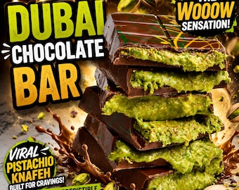 Barra de chocolate de lujo de Dubái / Fórmula de delicia decadente de Medio Oriente.