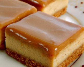 Dulce de Leche Cheesecake Bars Recipe | Creamy Caramel Dessert (Digital Download)