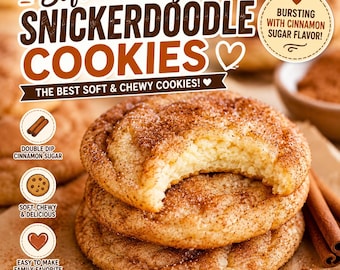 Soft & Chewy Snickerdoodle Cookies Recipe | Easy Homemade Cinnamon Sugar Cookies
