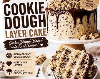 Cookie Dough Layer Cake Recipe | Edible Filling (Digital Download)