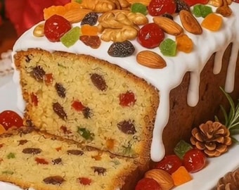 Holiday Fruit Cake Recipe | Festive Christmas Loaf (Digital Download)